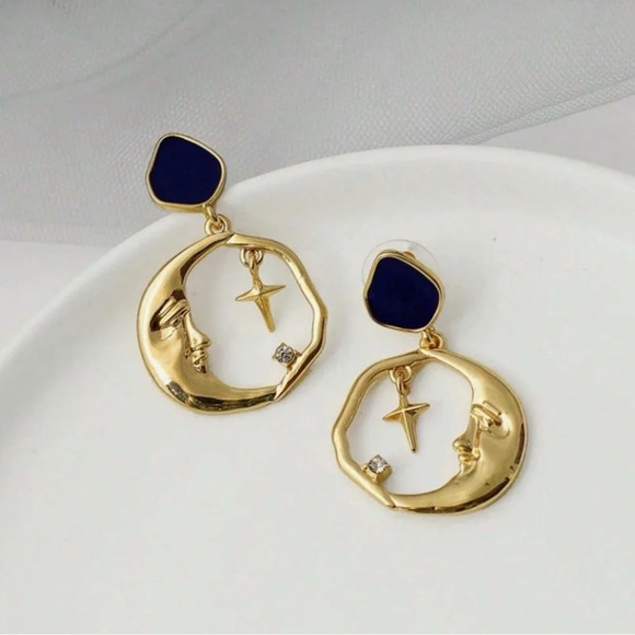 2/$30🌵 Starry Night Crescent Moon Earrings Gothic Celestial Boho Jewelry NEW - Picture 11 of 12